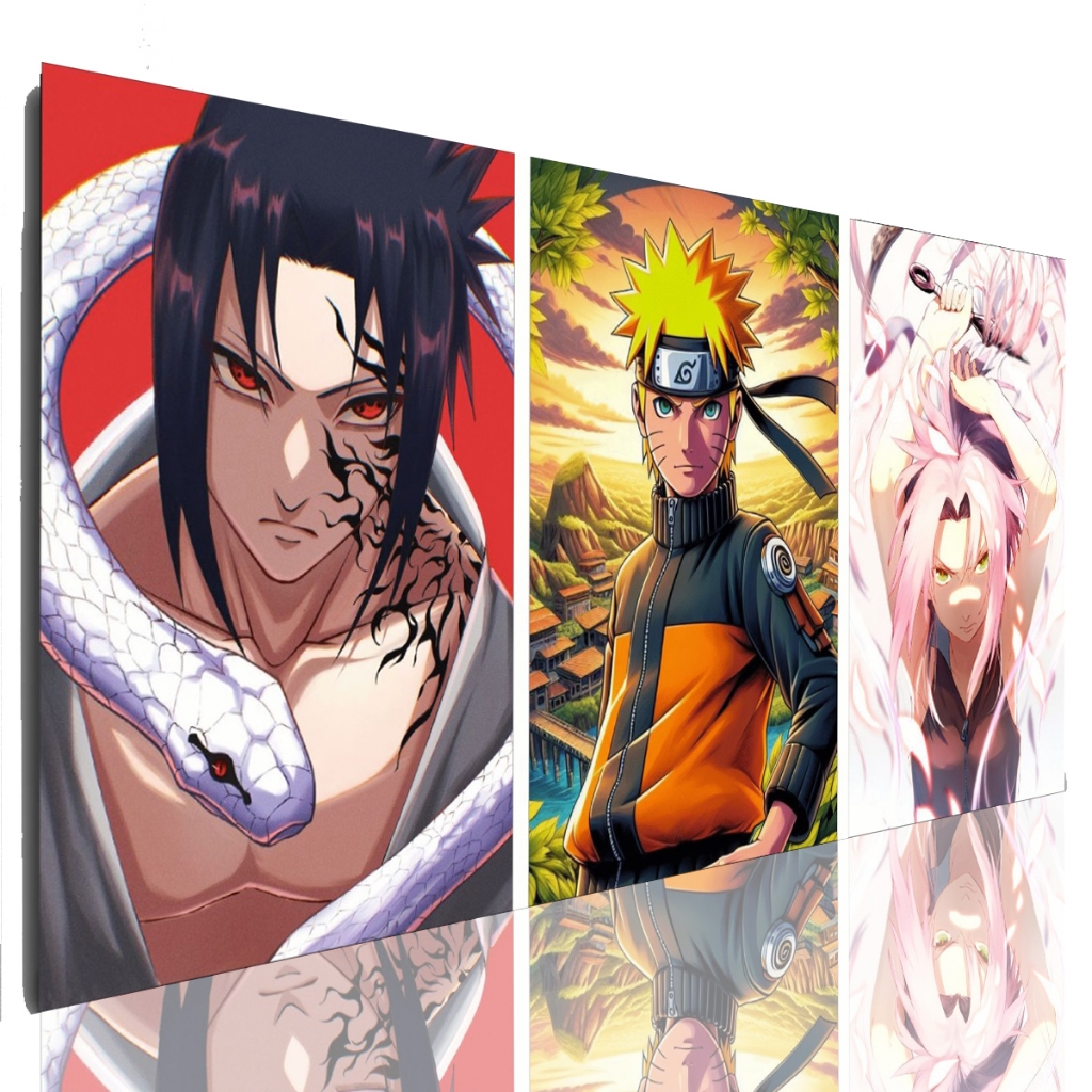 Quadro Decorativo Mosaico Naruto Sasuke Sakura