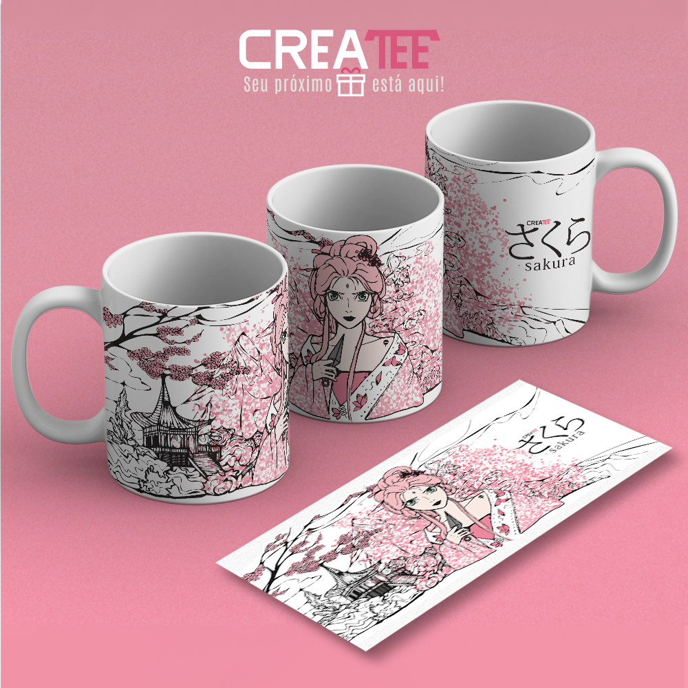 Caneca & Xícara - Ninja Princesa Sakura - Naruto - Anime