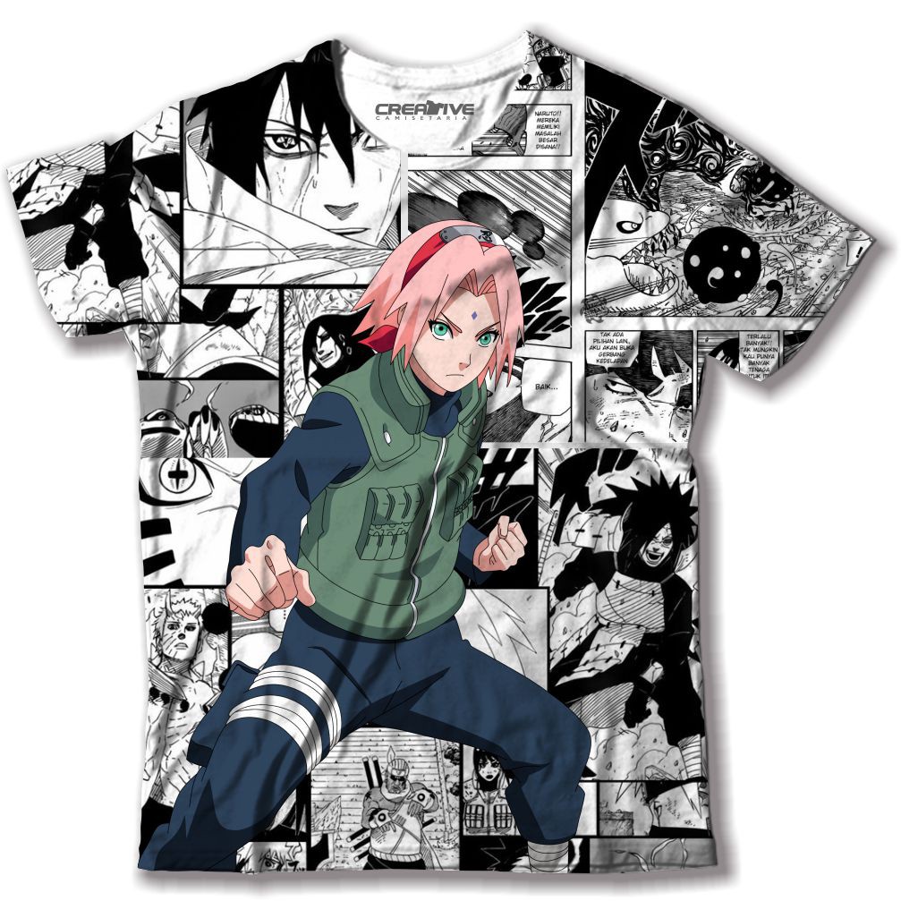 Camiseta Camisa Anime Naruto Personagem Sakura