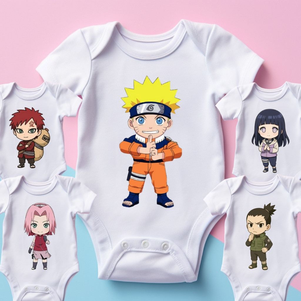 Body Anime Desenho Naruto Uzumaki Sasuke Sakura Personalizado | Roupinha Criativa para Bebê ! Preço baixo