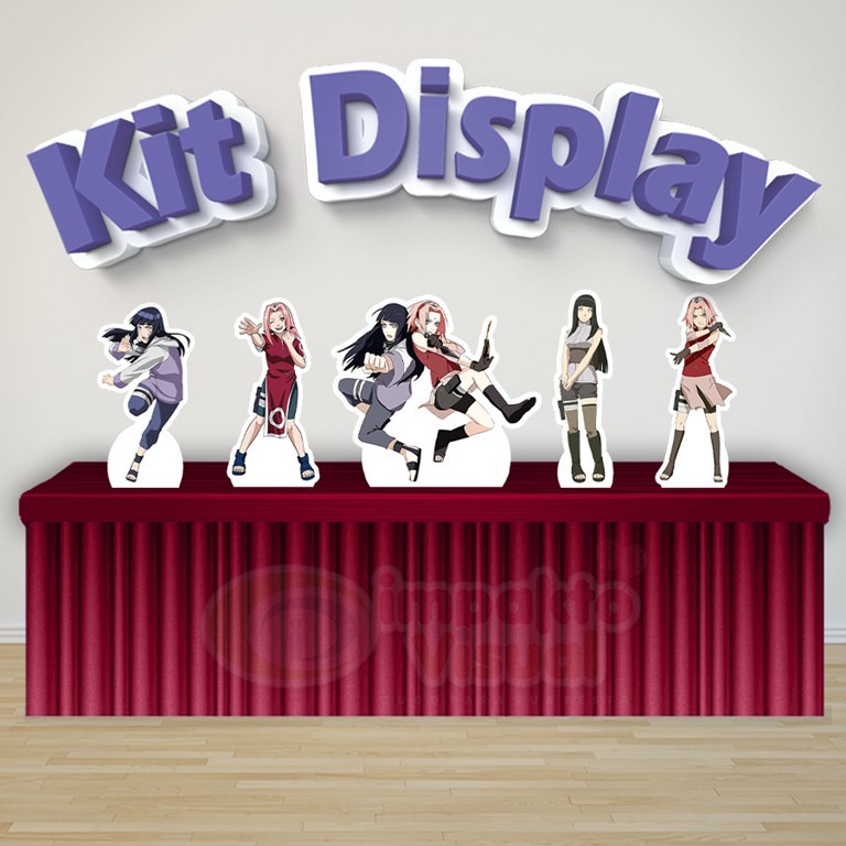 Kit 5 Displays De Mesa Festa Decoração Infantil Hinata E Sakura Naruto