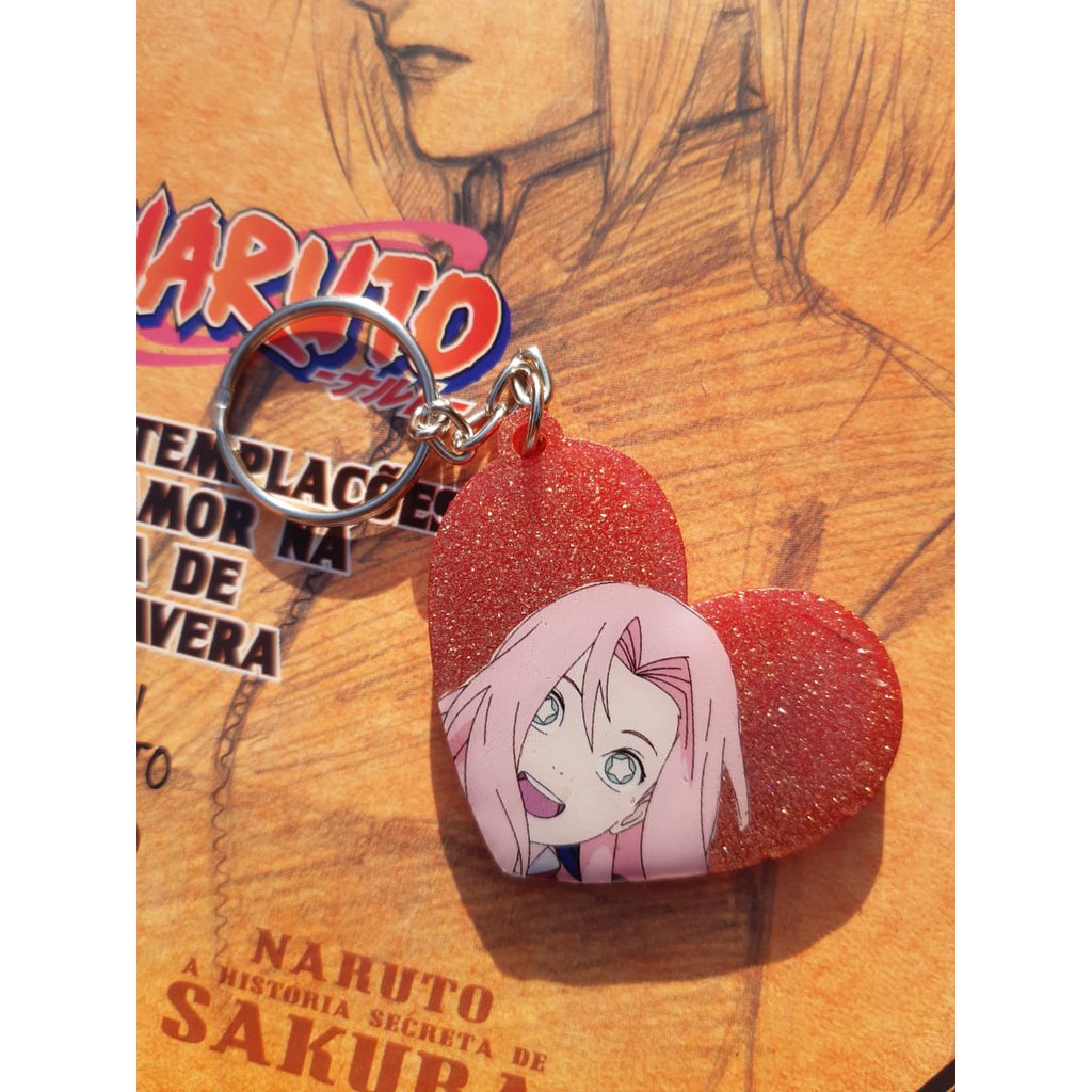 Chaveiro de resina-Sakura e Sasuke (Naruto)