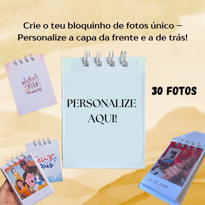 Mini álbum Fotos Personalizável – 8x10 cm | 30 ou 50 Fotos | Presente Criativo e Afetivo