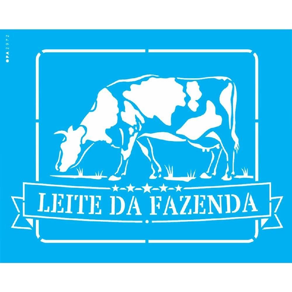 Stencil Opa 20 x 25 cm - Farmhouse Leite da Fazenda - 2972