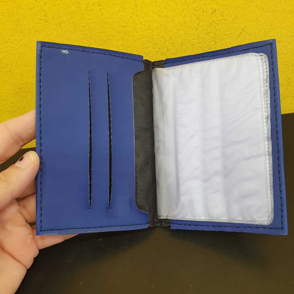 Porta Documentos / Carteira - Azul Para Documento de Carro - Unissex - Couro Resistente