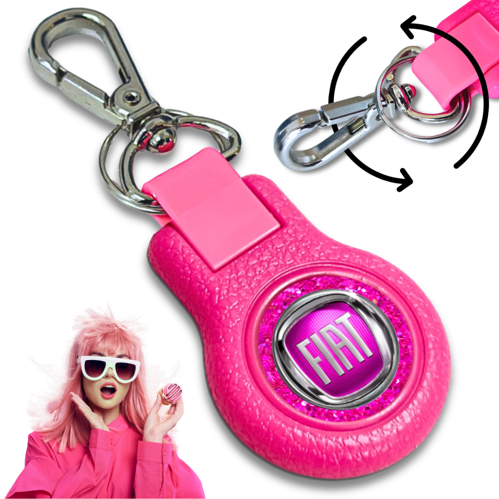 Chaveiro Fiat Carro Rosa Resina Pingo Ruby Automotivo Feminino