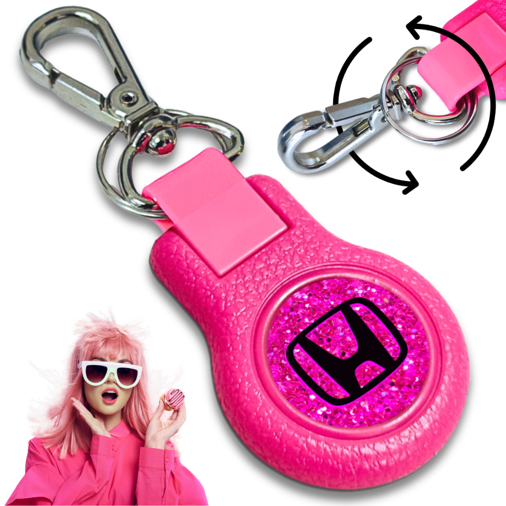 Chaveiro H Carro Feminino Rosa Resina Pingo Ruby Acessório Automotivo