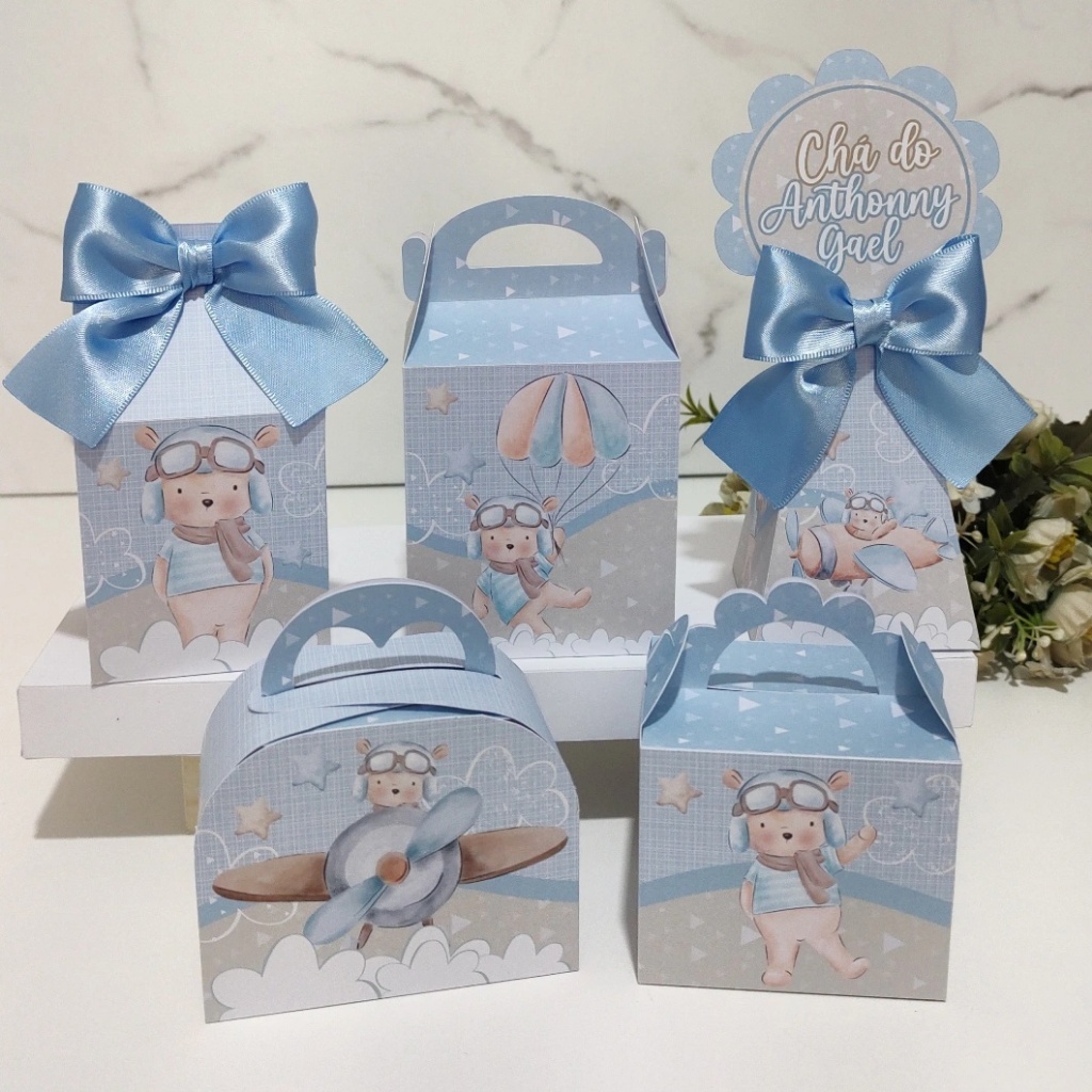 KIT PERSONALIZADOS PEGUE E MONTE URSINHO AVIADOR VOE ALTO O TEMPO VOA