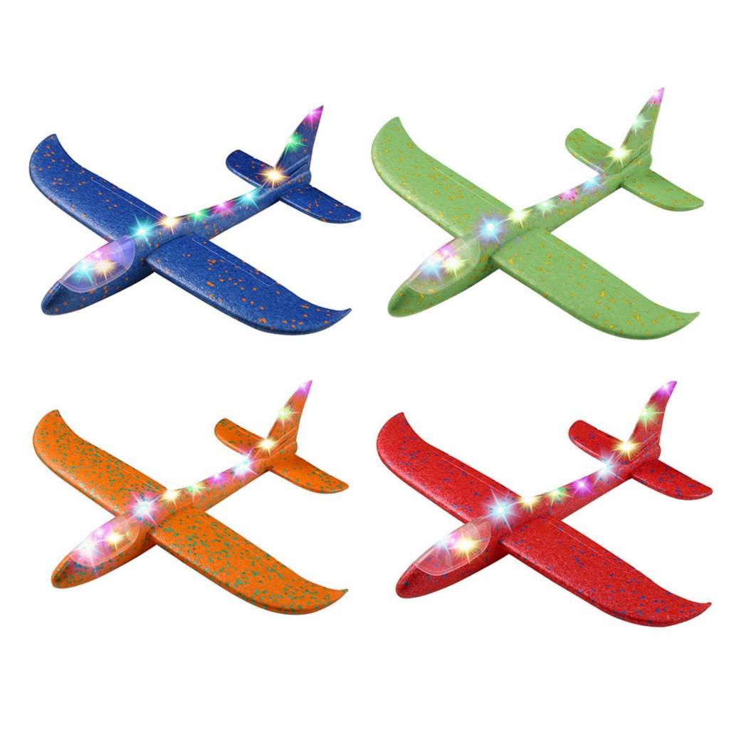 Avião Planador de Isopor Flexível com Led Diversão Menino Criança Voa Alto