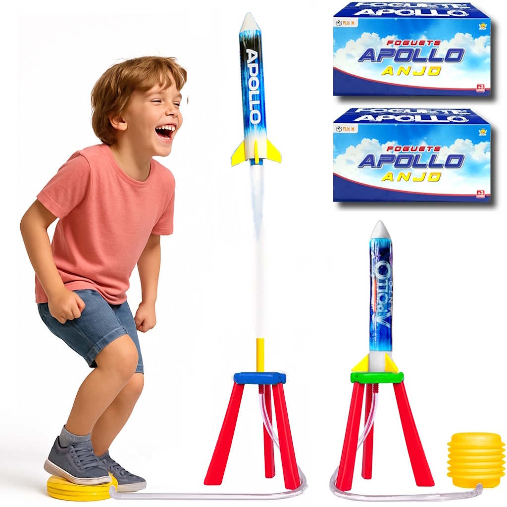 2 Foguetes Grande Super Astronauta Brinquedo Voa Muito Alto