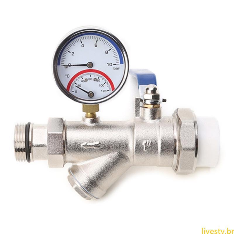Medidor Pressão Temperatura LIVE G1 4 0-120 ° C 0-10 Para Aquecimento Piso