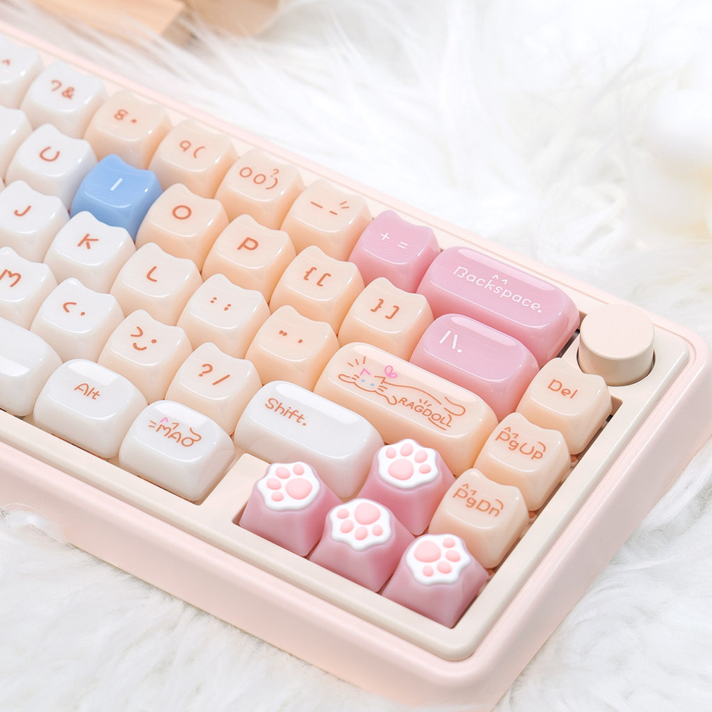 Muppet Cat Candy Cat Keycap fofo MAO + MOA altura PC semitransparente adequado para K99hi75 X87 etc.