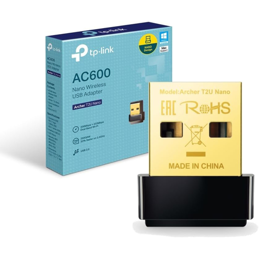 Adaptador USB Wi-Fi TP-Link Archer T2U Nano AC600 Dual Band PC Notebook