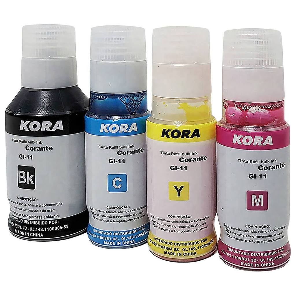 Refil de Tinta Kora Compatível com GI-11 GI11 Corante para G3160 G2160 G 3160 G 2160 Garrafa 135ml