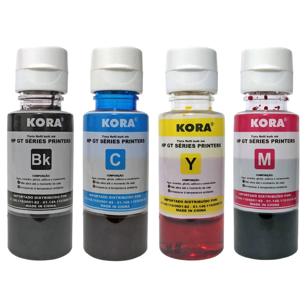 Kit Colorido Tinta Kora Compatível com GT53 GT52 Corante para GT5822 GT5820 315 316 319 410 415