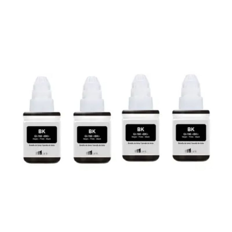 Kit 4 x Refil De Tinta Para Canon Gi 190 G1110 G3110 G4110 Preto Másterprint/Kora Promoção!!!!!!