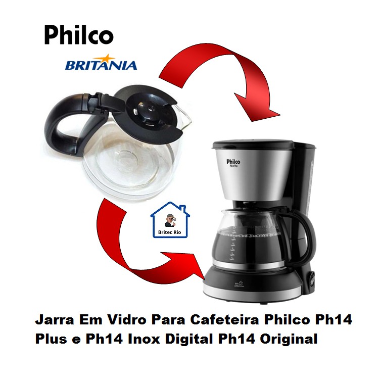 Jarra Em Vidro Para Cafeteira Philco Ph14 Plus e Ph14 Inox Digital Ph14 Original