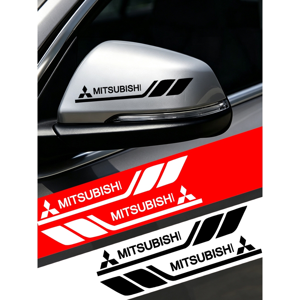 18CM X 2.5CM Estilo Esportivo PVC Espelhos Laterais Do Carro Adesivo Decorativo Para Mitsubishi X-pander Pajero L200 L30