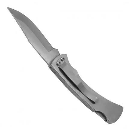 Canivete Estilo Zebu Inox Cromado 18.5cm Abertura 1 Mão Pesca