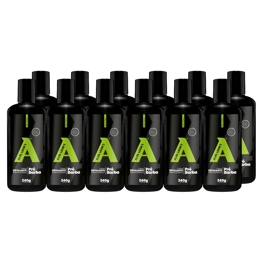 Kit 12 Un Creme Esfoliante Pré Barba Lemon 240Gr - Alfa Look'S