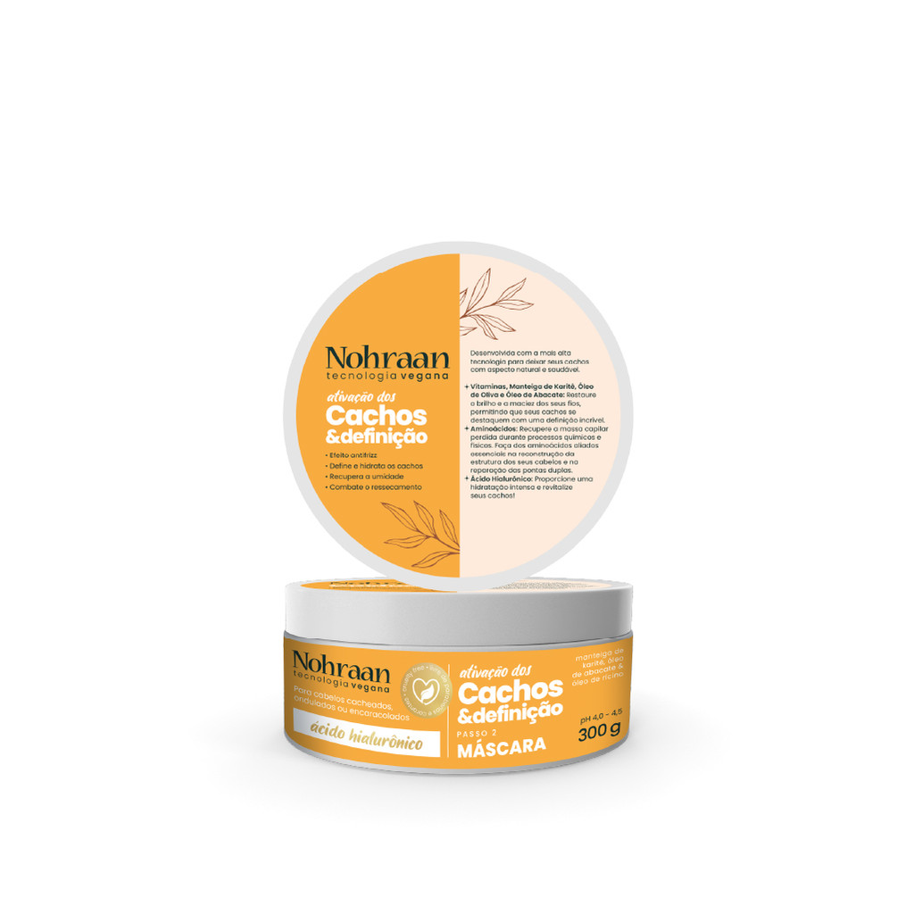 Máscara Vegana Ativador de Cachos | Nohraan – 300g