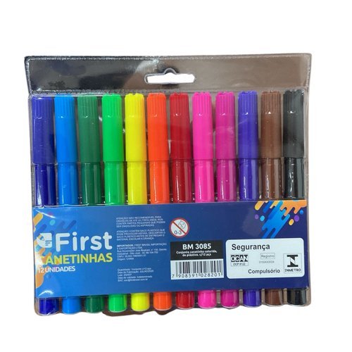 Conjunto Canetinhas Hidrocor Coloridas 12 Unidades Desenho Escrita Pintura Artisticas