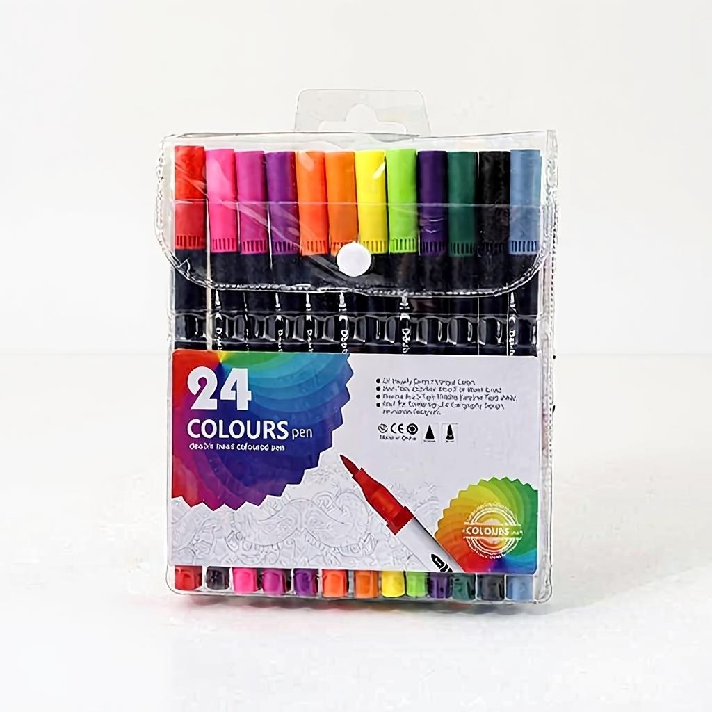 Conjunto de Canetinhas Marcadores Coloridos Laváveis para Desenho Escolar
