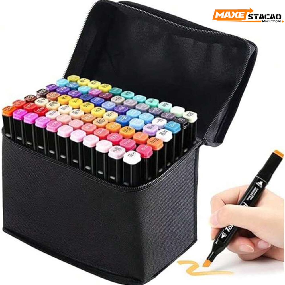 Conjunto Premium de Canetinhas Coloridas com Brush Pen e Marcador para Artistas, Iniciantes e Projetos Criativos