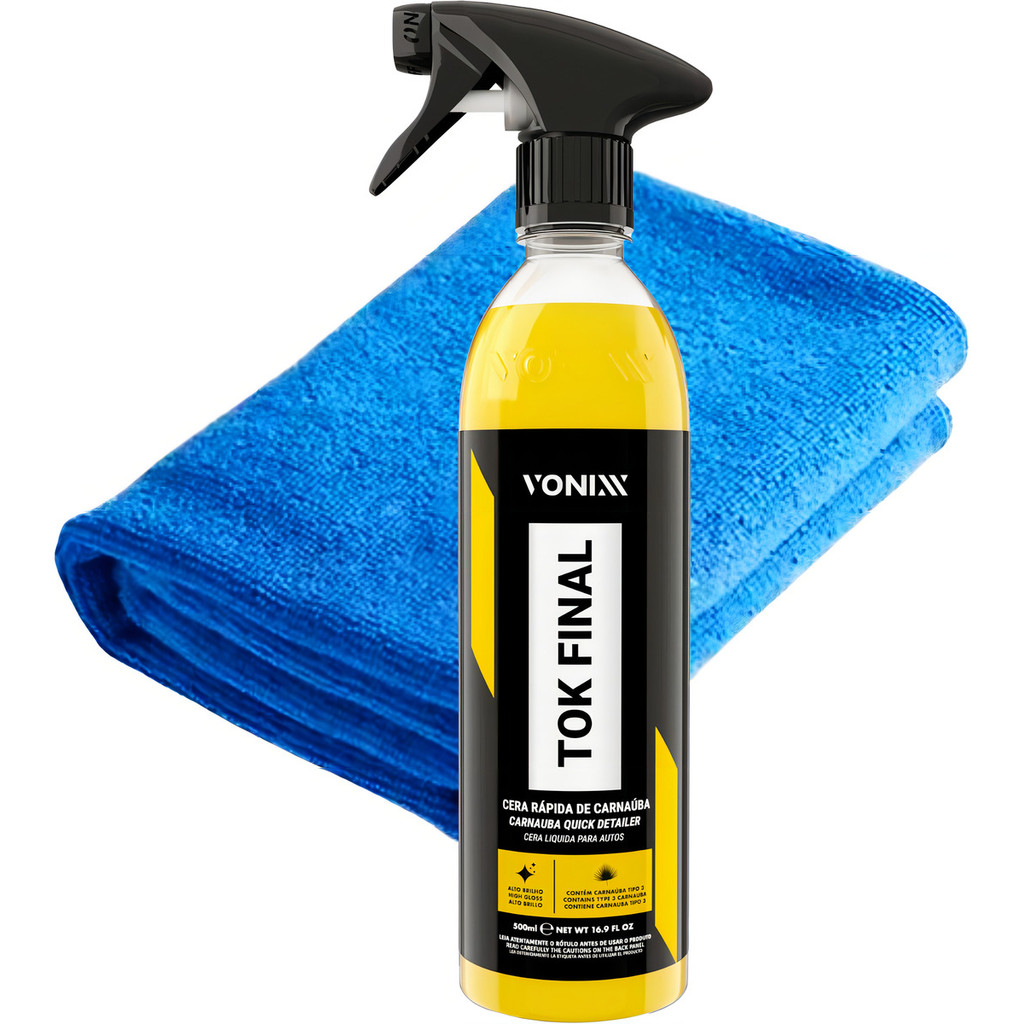 Cera Líquida Carnaúba Vonixx Tok Final 500ml Proteção Pintura Automotiva + Toalha Microfibra