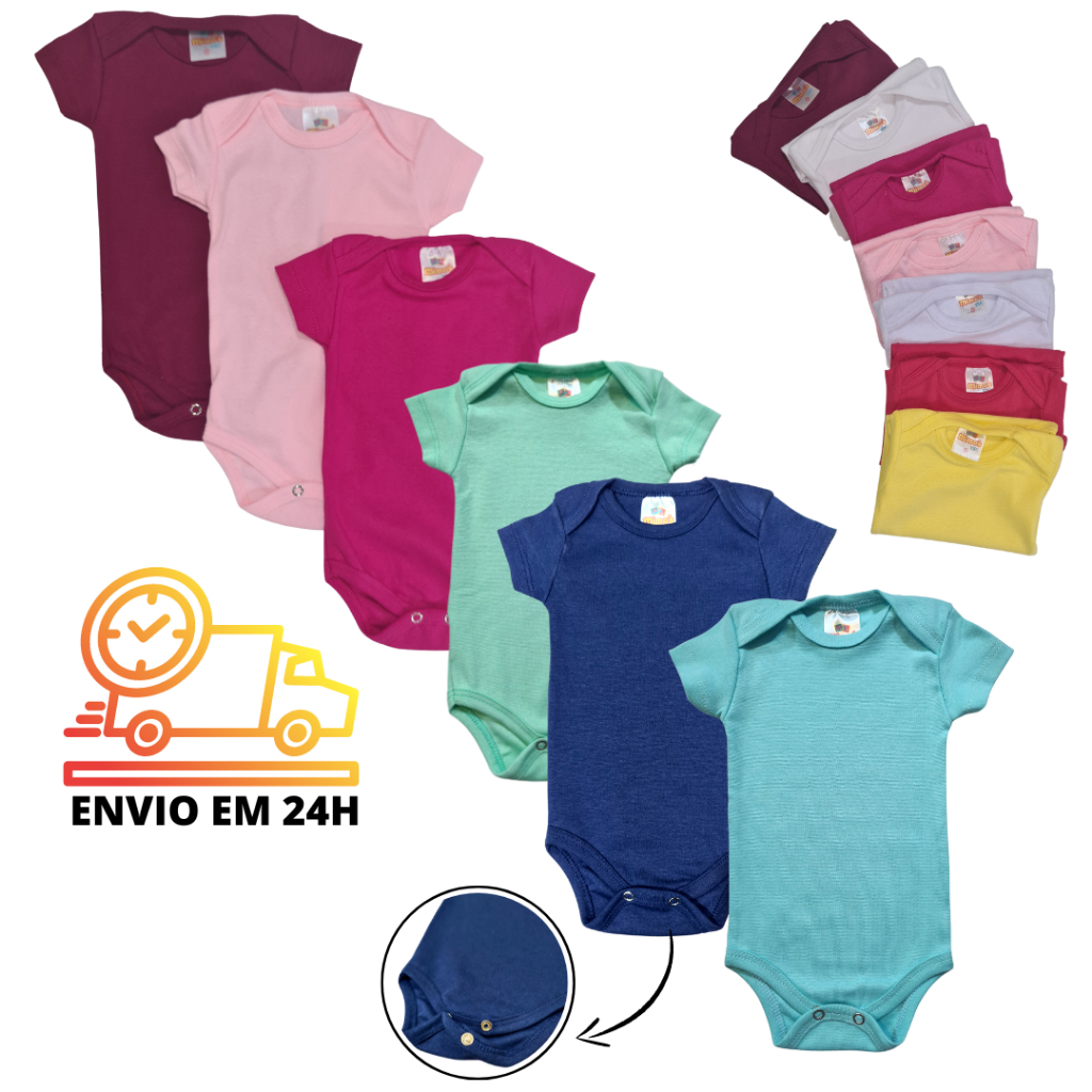 Body de Manga Curta Liso - RN ao GG