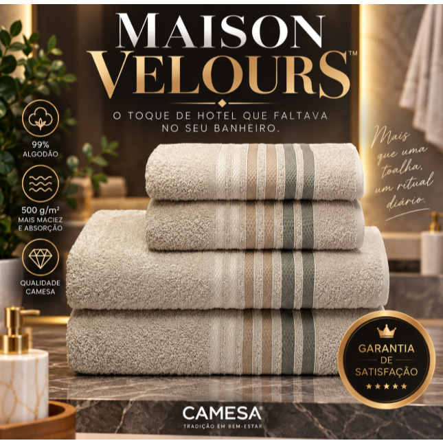 Toalha de Banhão Camesa Dynamo Plus 85x150cm Bege Claro 500g/m² Macia Absorvente Premium R2675bio