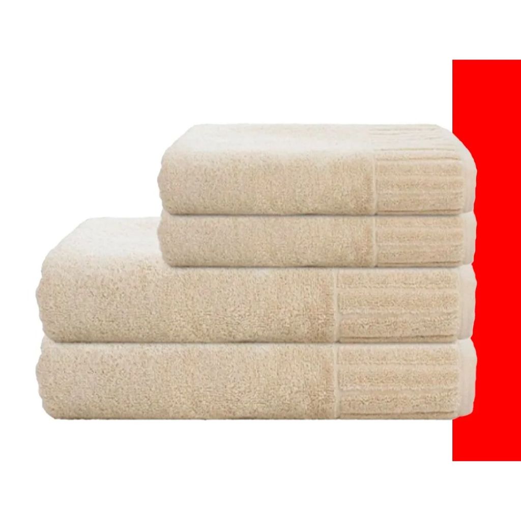 Jogo 4 Peças Toalha Banhão e Rosto Velour 100% Algodão 85x150cm Cor Bege Camesa