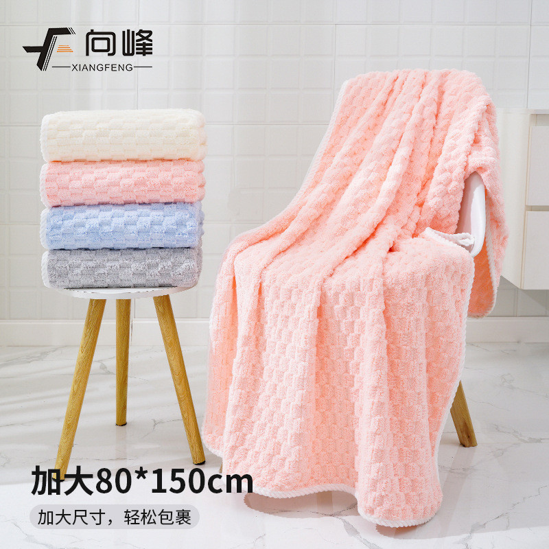 Conjunto De Toalha De Banho E Mão De Lã Coral Macia Absorvente De Secagem Rápida 70x140/85x150cm