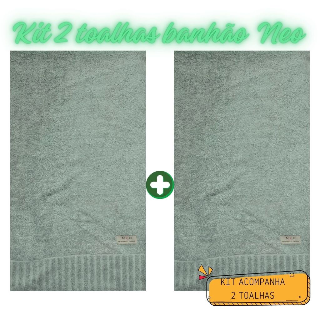 Kit 2 Toalhas Banho Gigante Velour Nanosoft Algodão 85x150cm Verde