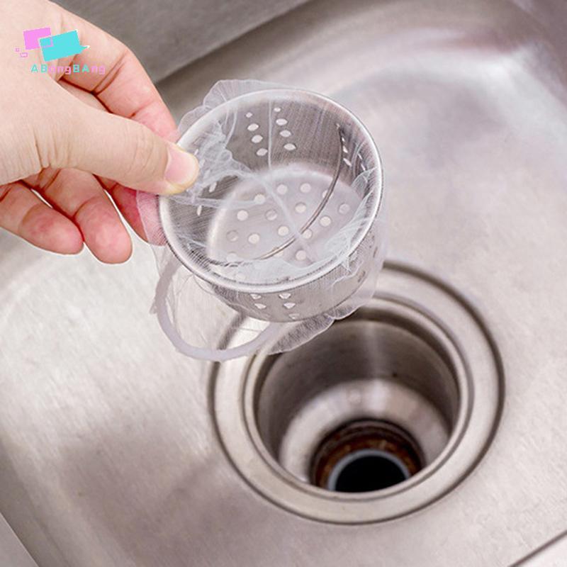 Abongbanghn 100 Peças Filtros Descartáveis Para Pia De Cozinha , Dreno De Esgoto , Saco De Lixo Anti-Explosão Malha Vaza