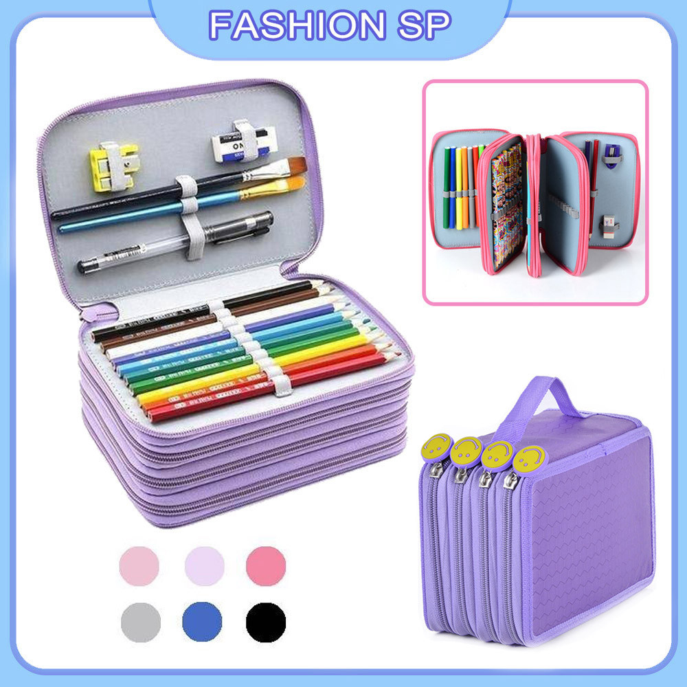 Bolsa De Lápis Com 4 Camadas Que Pode Armazenar 72 Lápis Estojo Escolar Feminino