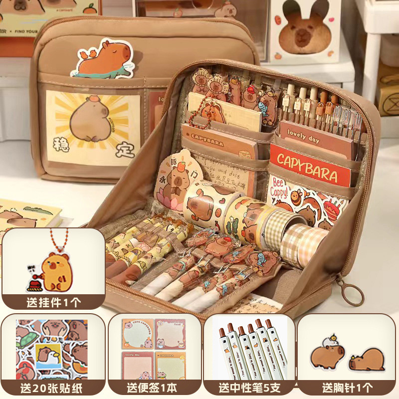 Capivara Capivara Estojo de Lápis Estojo de Lápis de Alto Valor de 12 Camadas Nicho Estilo Não-Colisão Meninos Meninas B