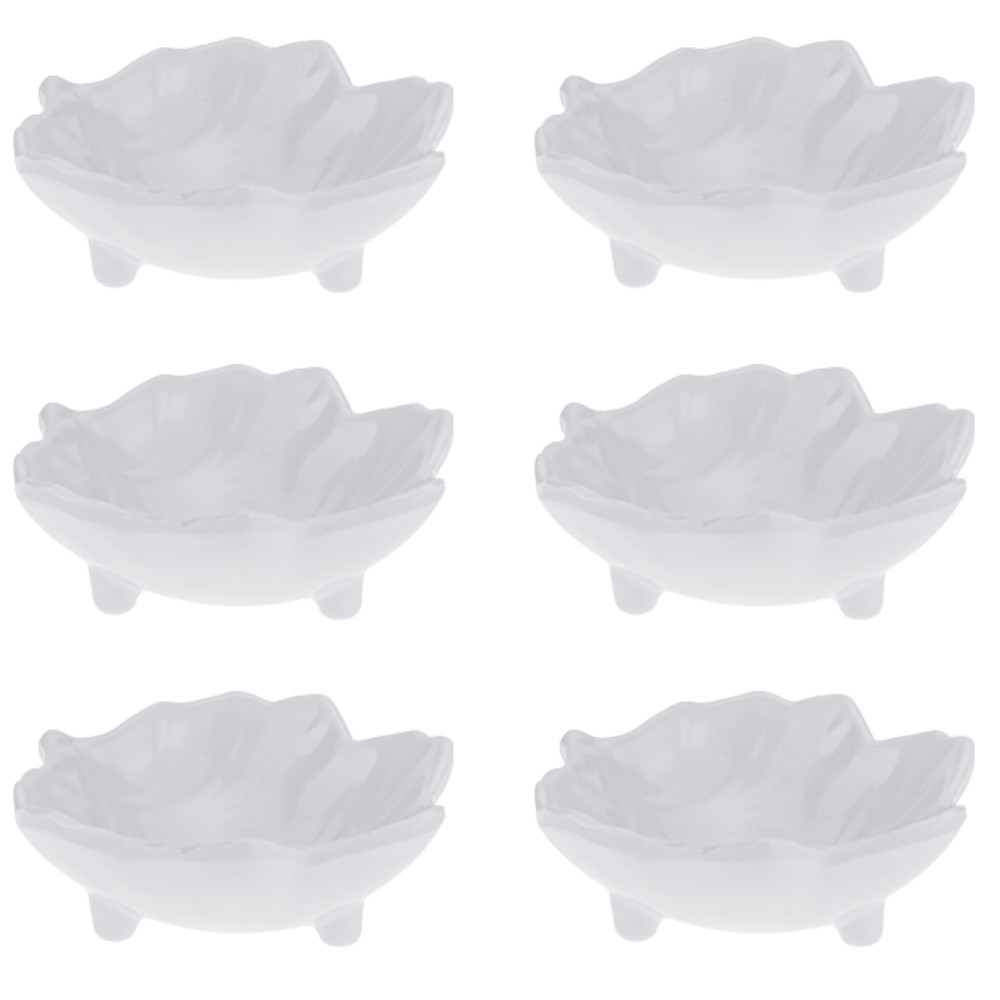 Kit Seis Finger Food de Melamina Folha 9,5 x 7,8 x 3,2 cm - 62 ml WECK