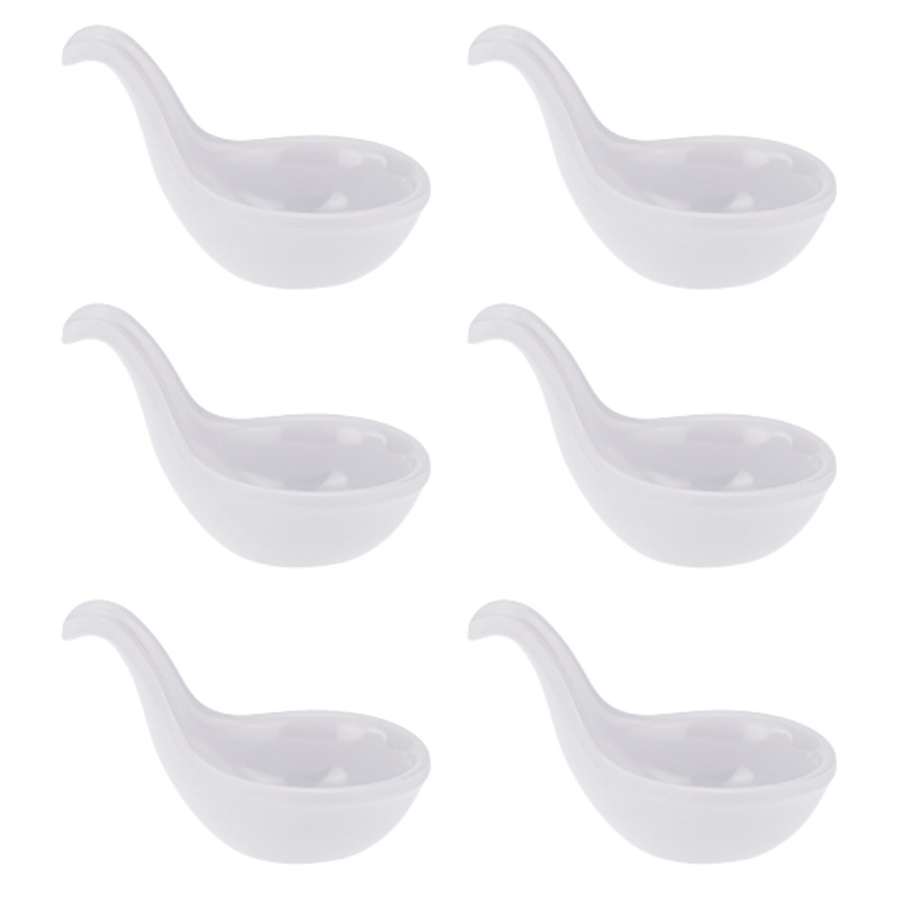 Kit Seis Finger Food de Melamina Colher 10 x 5,8 x 3 cm - 30 ml WECK