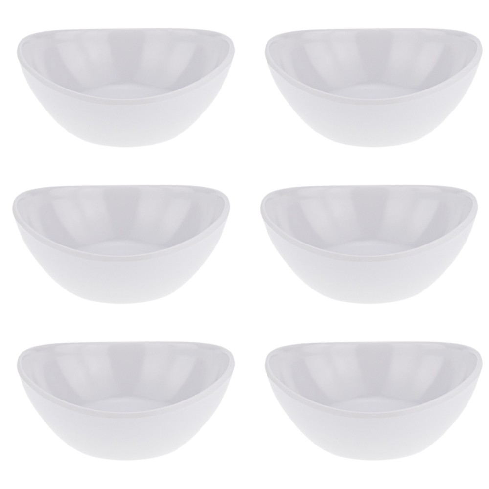 Kit Seis Finger Food de Melamina Ovalado 10 x 9,2 x 3,7 cm - 125 ml WECK