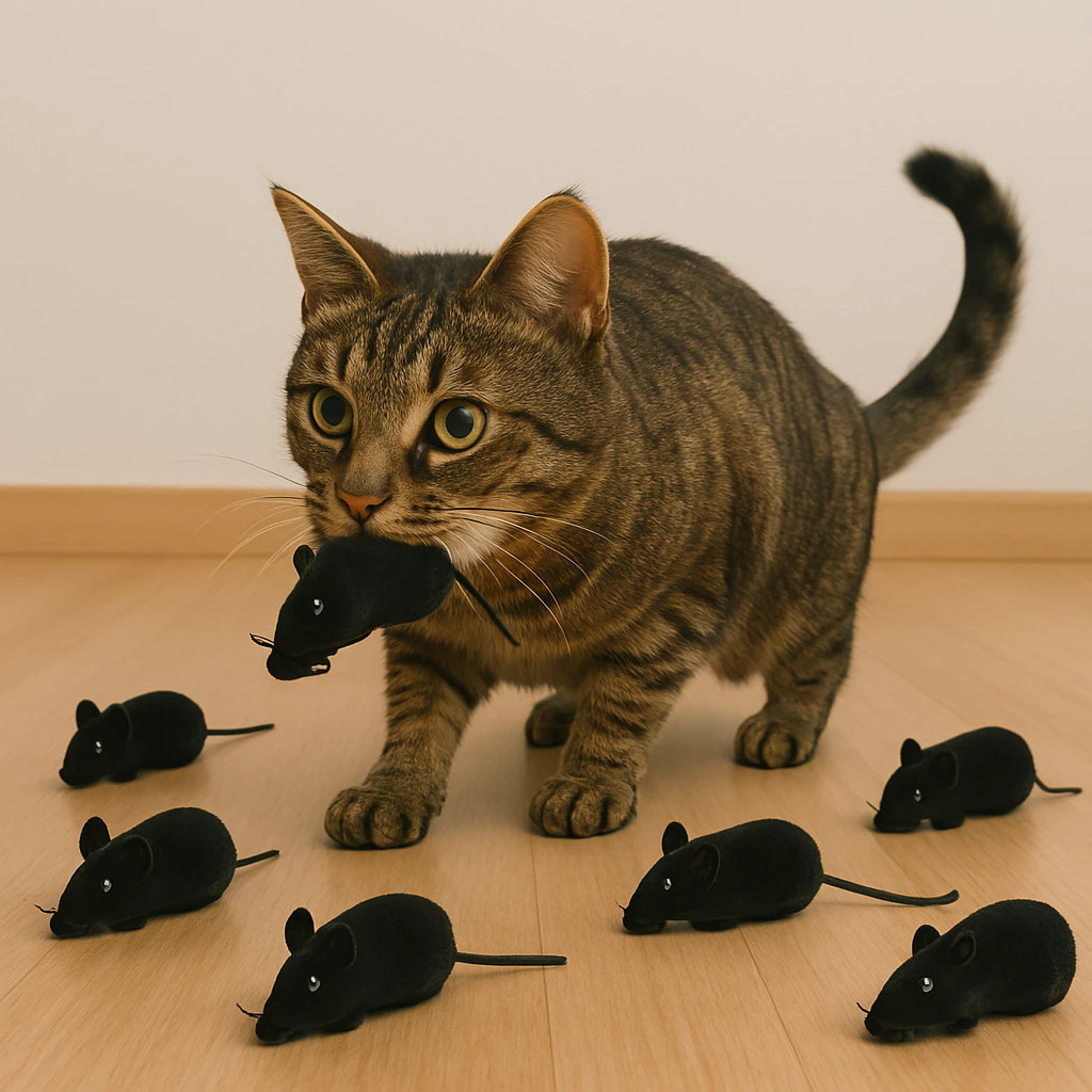 Kit Ratinhos Pet Brinquedo Sonoro Apito Rato Gato Cachorro Animal Interativo Imperdível