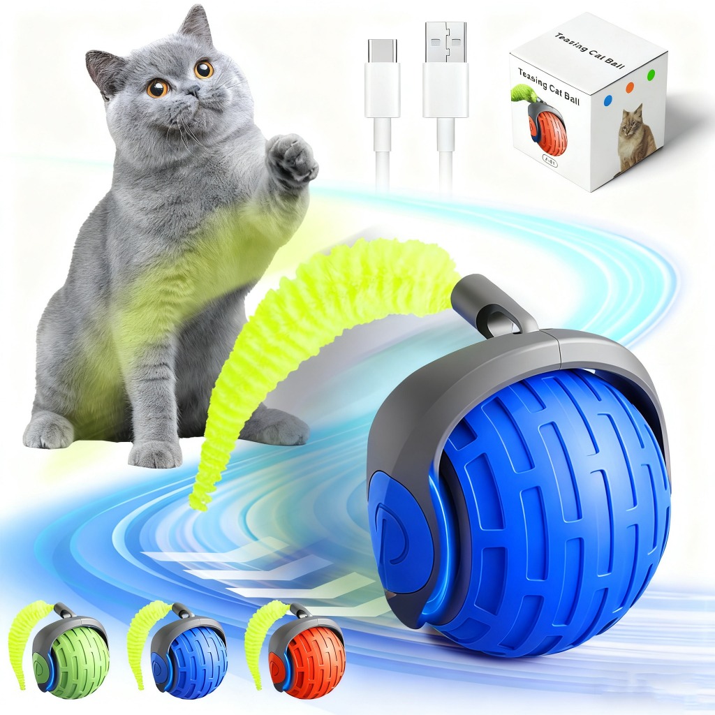 Bola Interativa para Gatos e Cães Autônoma, Movimentos Aleatórios e Sonoros, Entretenimento para Gatos e Cães Sozinhos