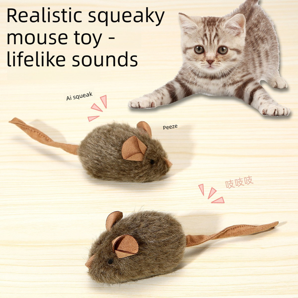 Brinquedo Interativo Gato Rato Pelúcia com Sensor de Movimento Sonoro