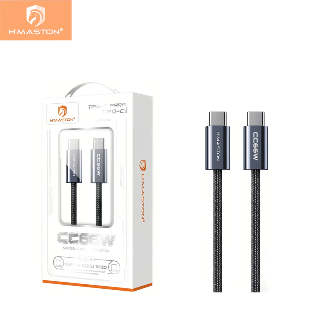 Cabo Carregador Turbo 66w 2 Metros Usb-c Tipo C Para Rápido Cabo reforcado durável H'maston SJX-38