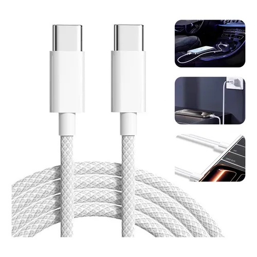 Cabo Tipo C Lightning PD 66W 1 Metro Resistente Carregador Rápido iPhone
