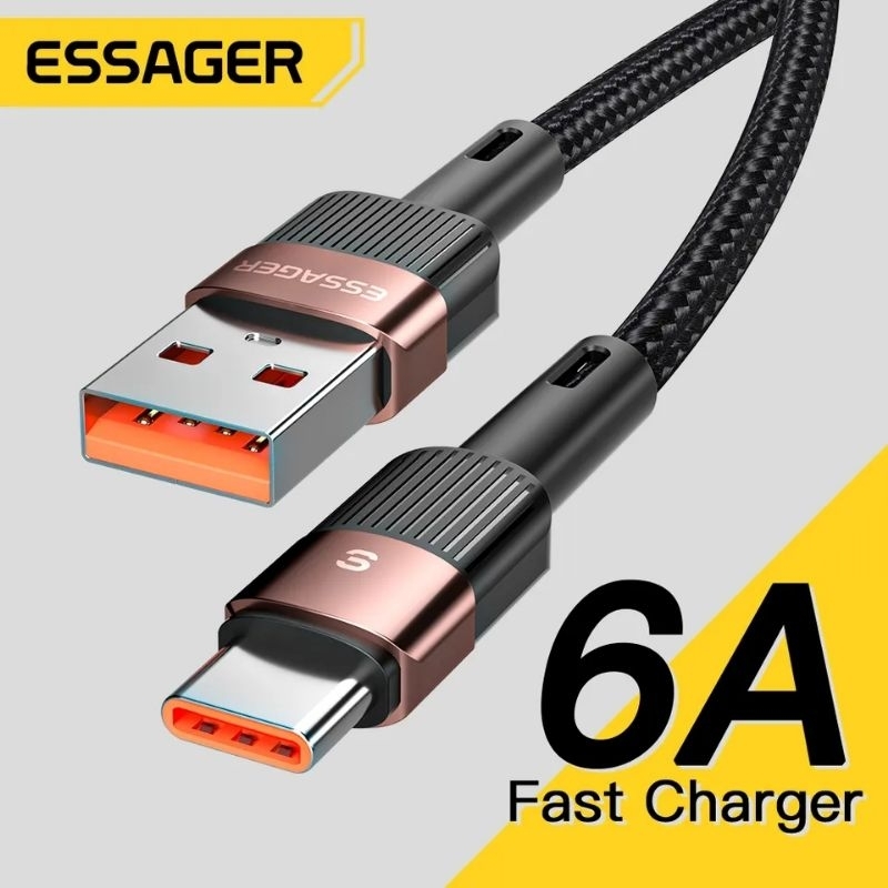 Cabo USB Tipo C 6A Essager 66w, 2 metros