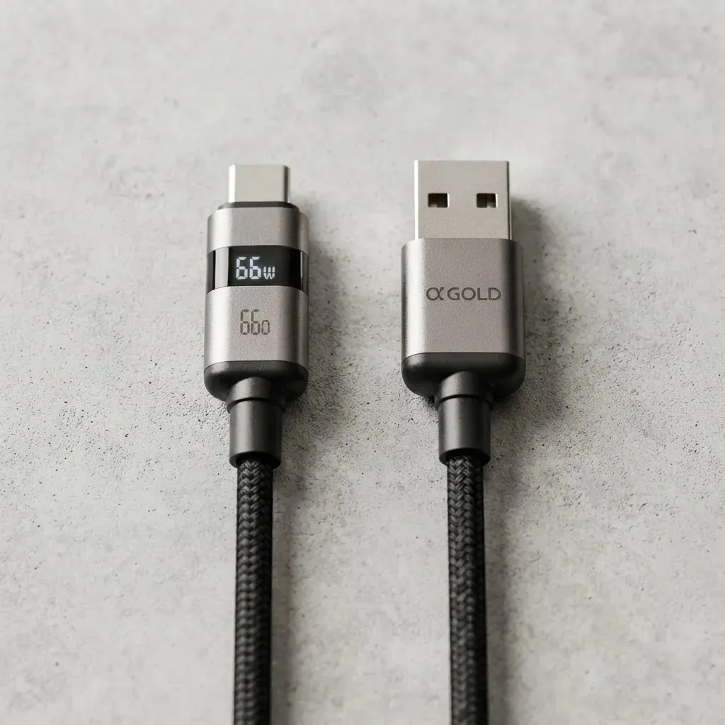 Cabo USB A para USB C A'Gold CB138 66W 1 Metro Carregamento Rápido Cabo Tipo C Celular Smartphone