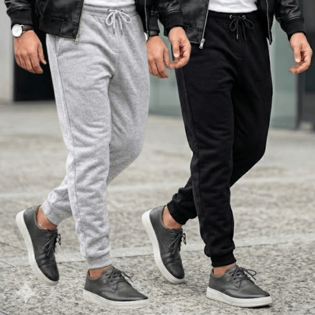 Calça Moletom Masculina com 2 Bolso Frontal e Elástico no Cós Preto e Cinza Promoção -1 ou 2 Peças