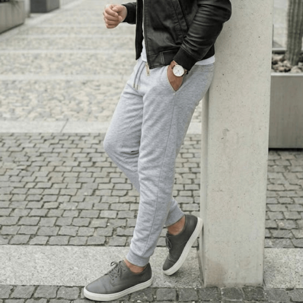 Calça Moletom Masculina Jogger Tecido Flanelado com Bolsos Preto/Cinza Pronta Entrega - 1 ou 2 Peças