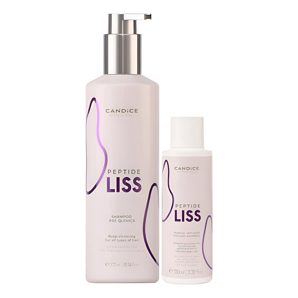 Candice Peptide Liss Shampoo 300ml E Máscara Antifrizz 100ml